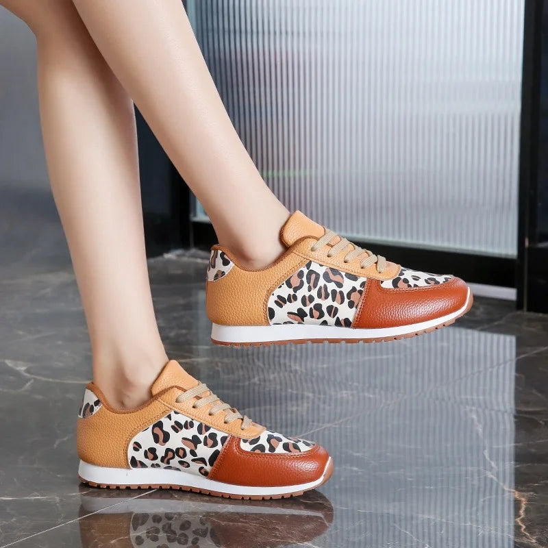 Leopard Print Leather Sneakers - London Lake