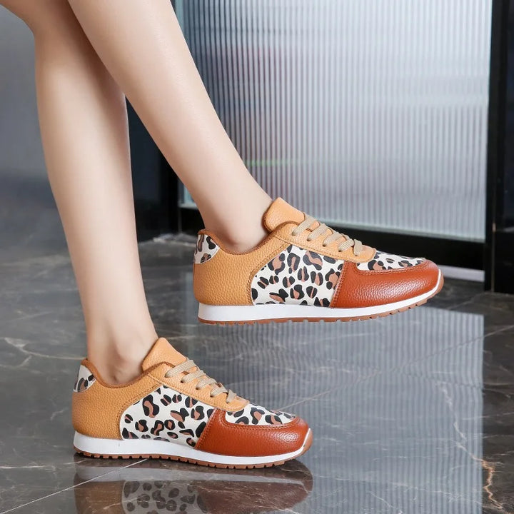 Leopard Print Leather Sneakers - London Lake