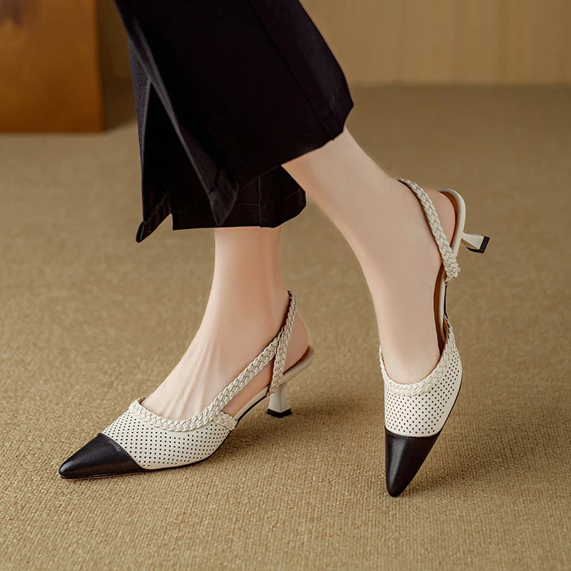 Genuine Leather Kitten Heels - London Lake