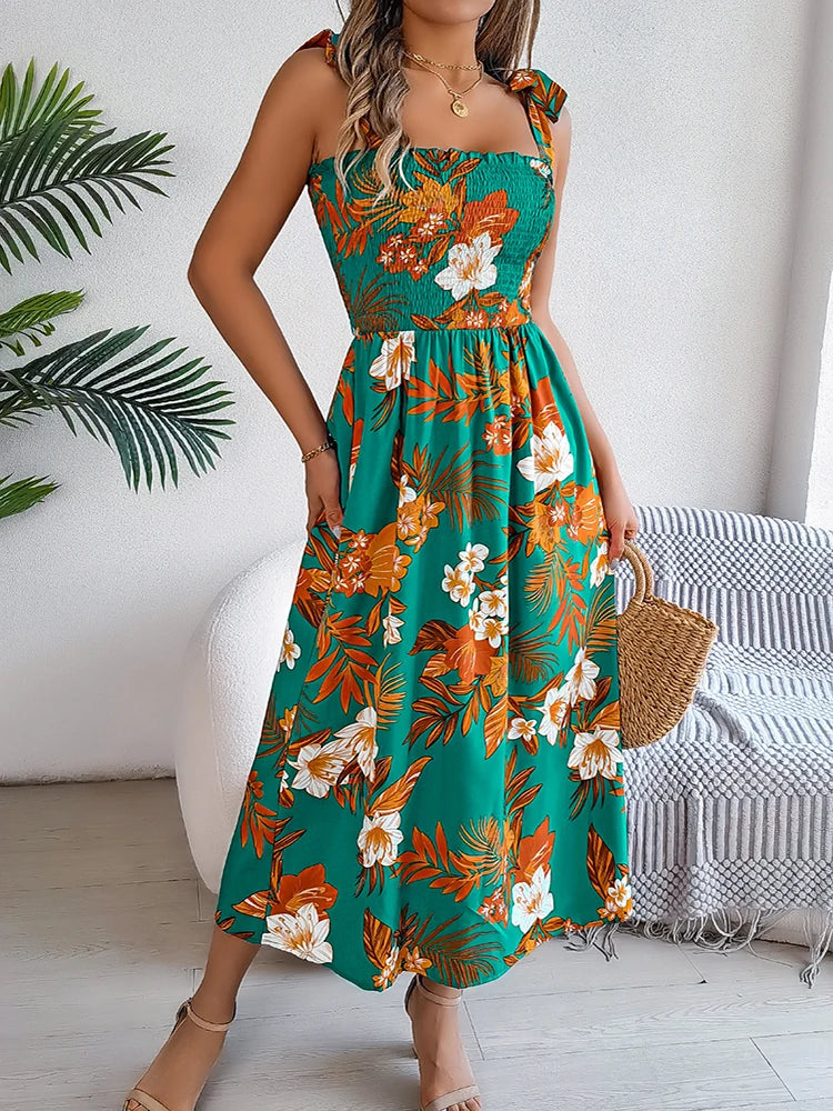 Laurie Floral Midi Dress - London Lake