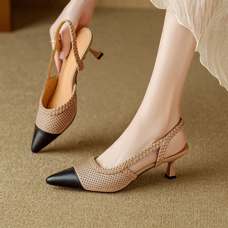 Genuine Leather Kitten Heels - London Lake