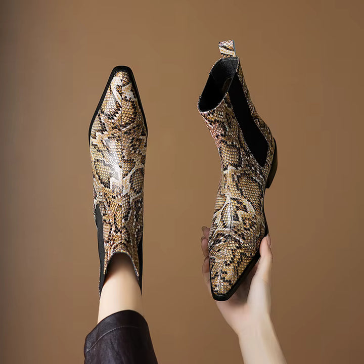 Aspen Snakeskin Leather Boots - London Lake