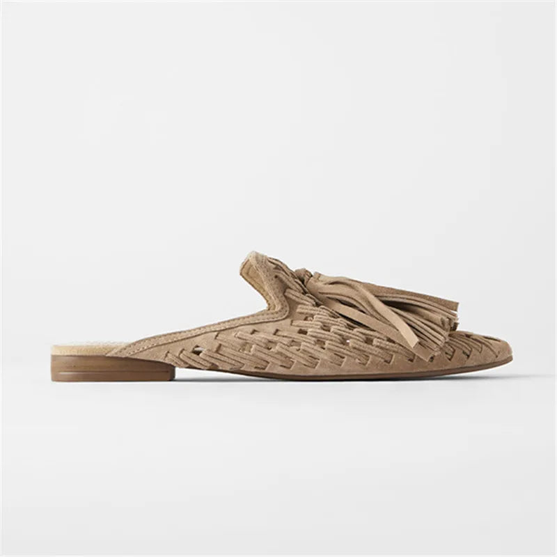 Tassel Fringe Mules - London Lake