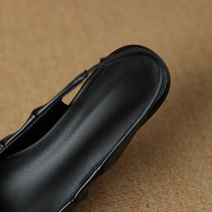 Palermo Pleat Slingback Heels - London Lake