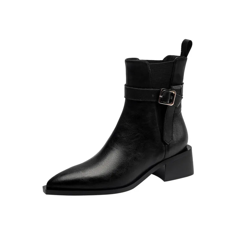 Mayfair Leather Ankle Boots - London Lake