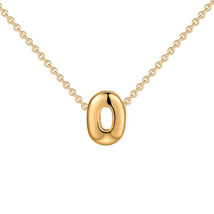 Initial Bubble Charm Necklace - London Lake