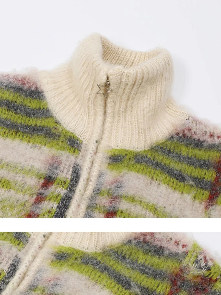 Astoria Oversized Plaid Knit Cardigan - London Lake
