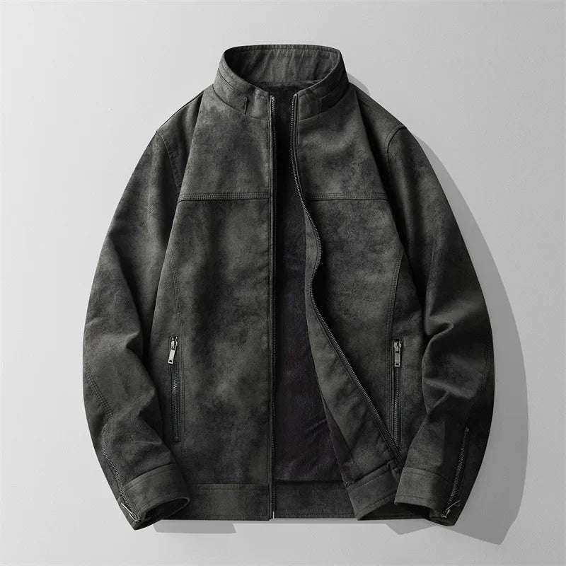 Harlow Fleece-Lined Leather Jacket - London Lake