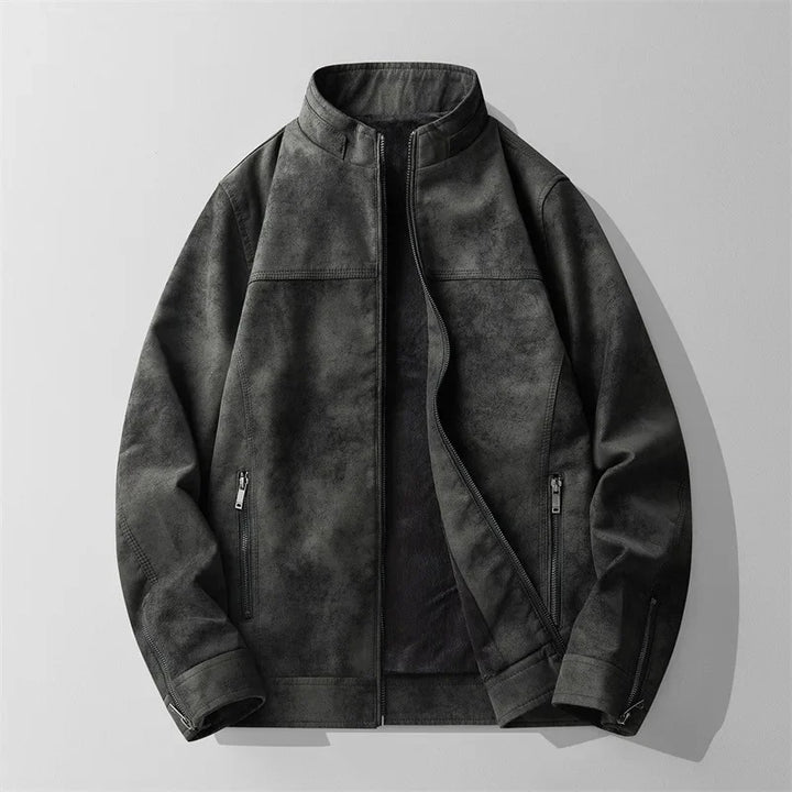 Harlow Fleece-Lined Leather Jacket - London Lake