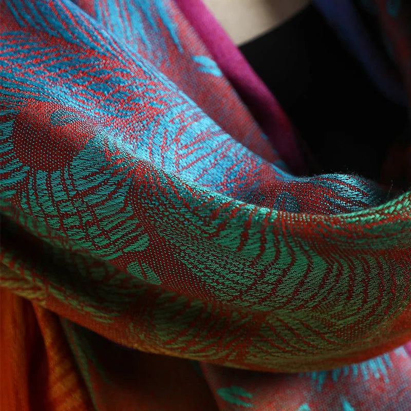 Wild Iris Tassel Scarf - London Lake