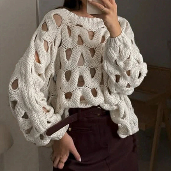 Vera Hollow Knit Sweater - London Lake