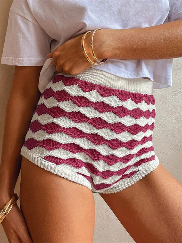 Candace Knit Micro Shorts - London Lake
