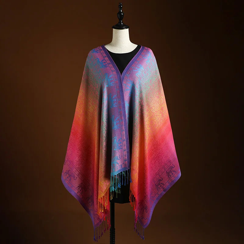 Wild Iris Tassel Scarf - London Lake