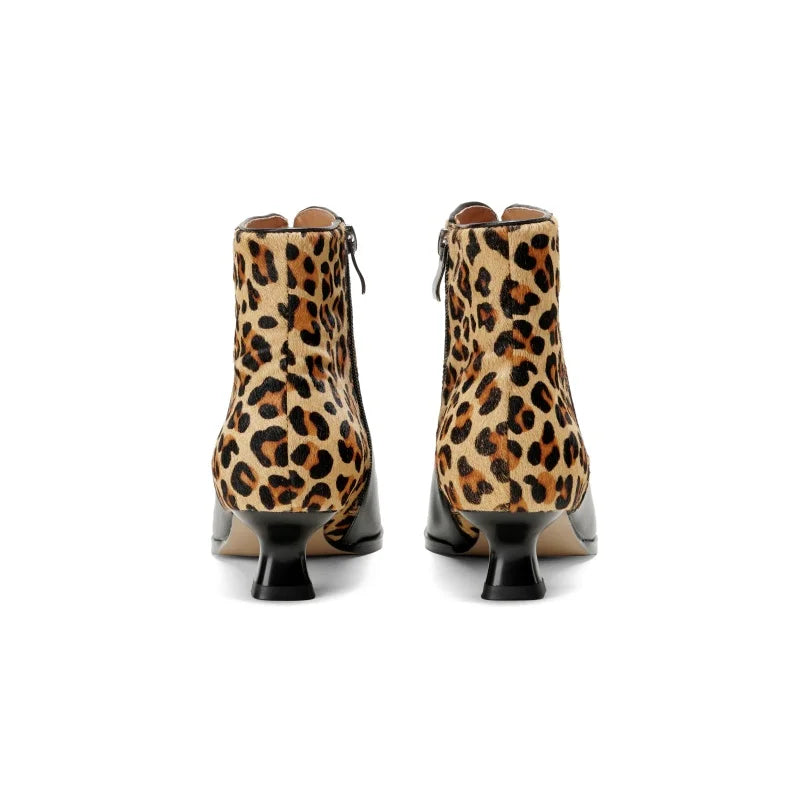 Leopard Whisper Leather Boots - London Lake