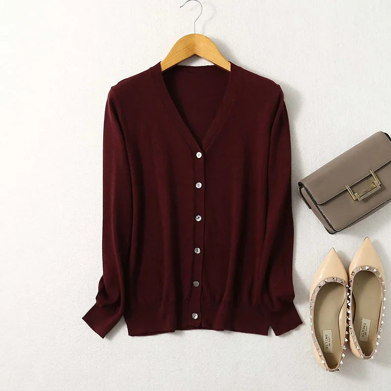 Mulberry Silk Cashmere Blend Cardigan - London Lake