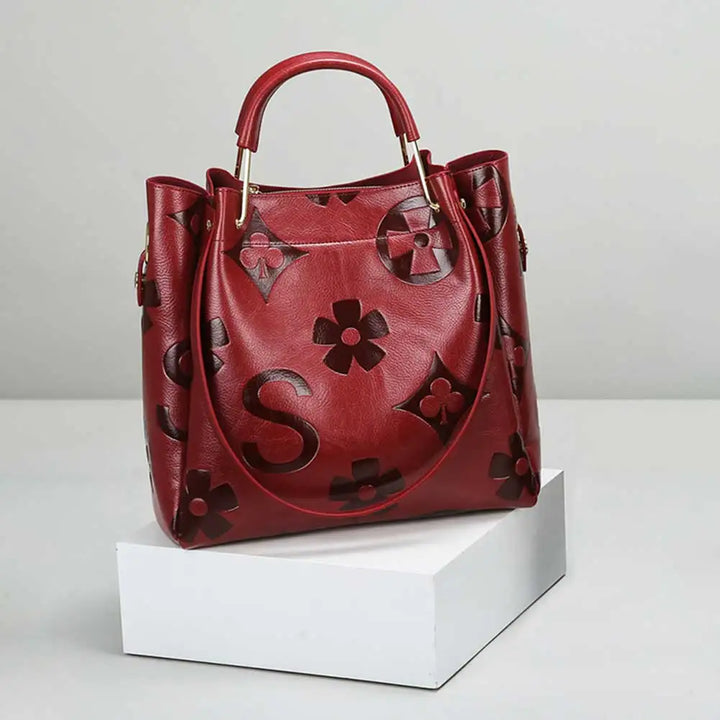 Floral Leather Crossbody Bag - London Lake