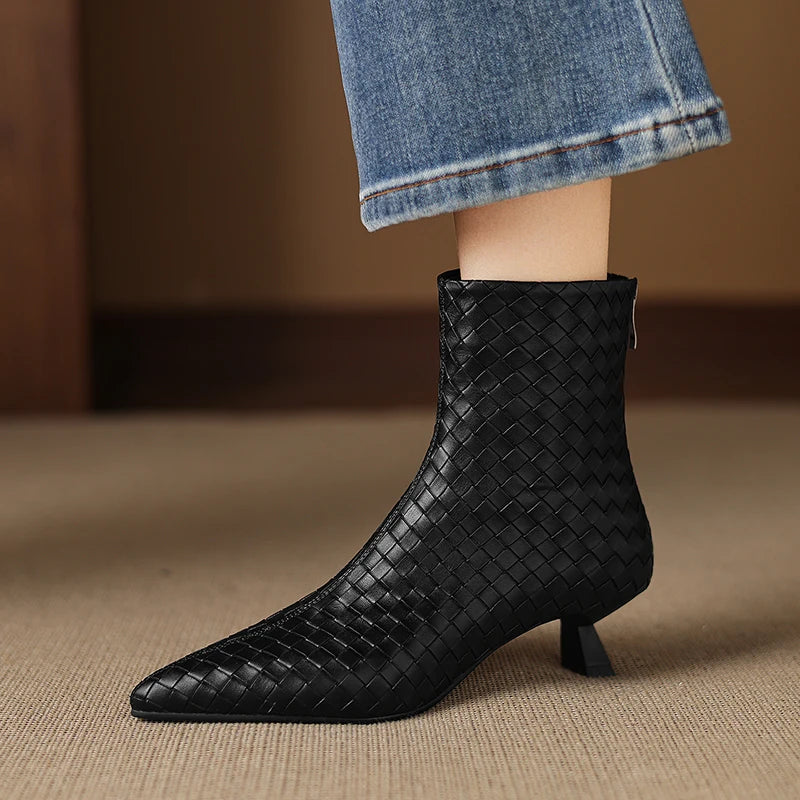 Milano Woven Ankle Boots - London Lake