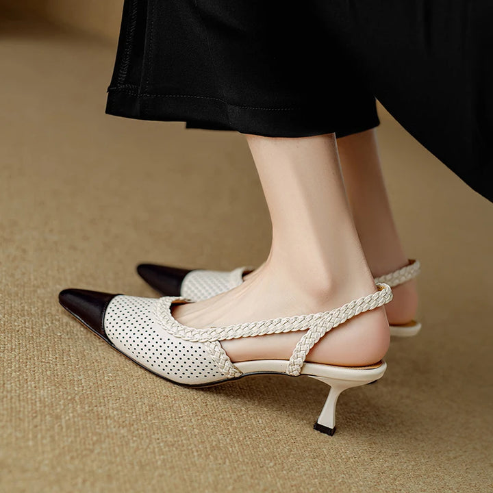 Genuine Leather Kitten Heels - London Lake