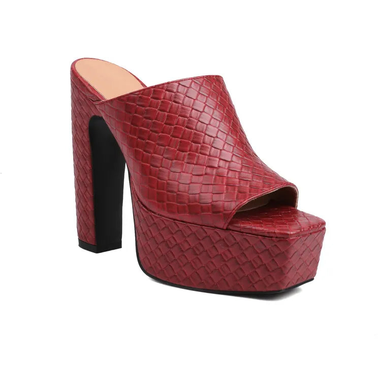 Bianca Leather Platform Sandals - London Lake