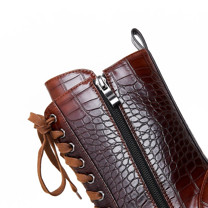 Westline Lace-Up Leather Boots - London Lake