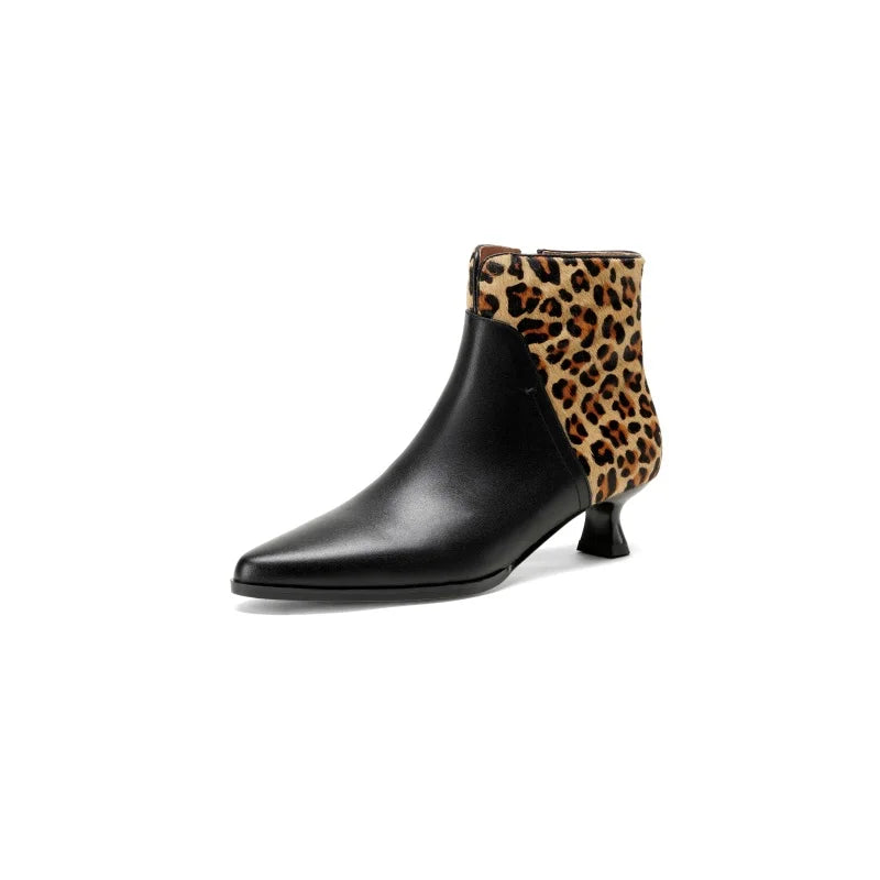 Leopard Whisper Leather Boots - London Lake