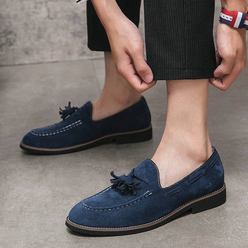Belmont Tassel Suede Loafers - London Lake