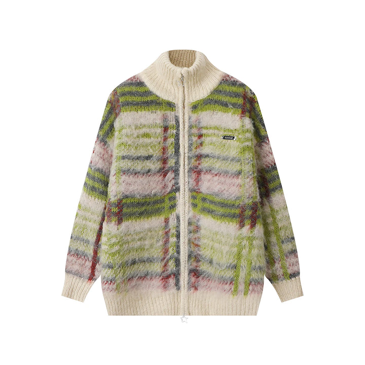 Astoria Oversized Plaid Knit Cardigan - London Lake