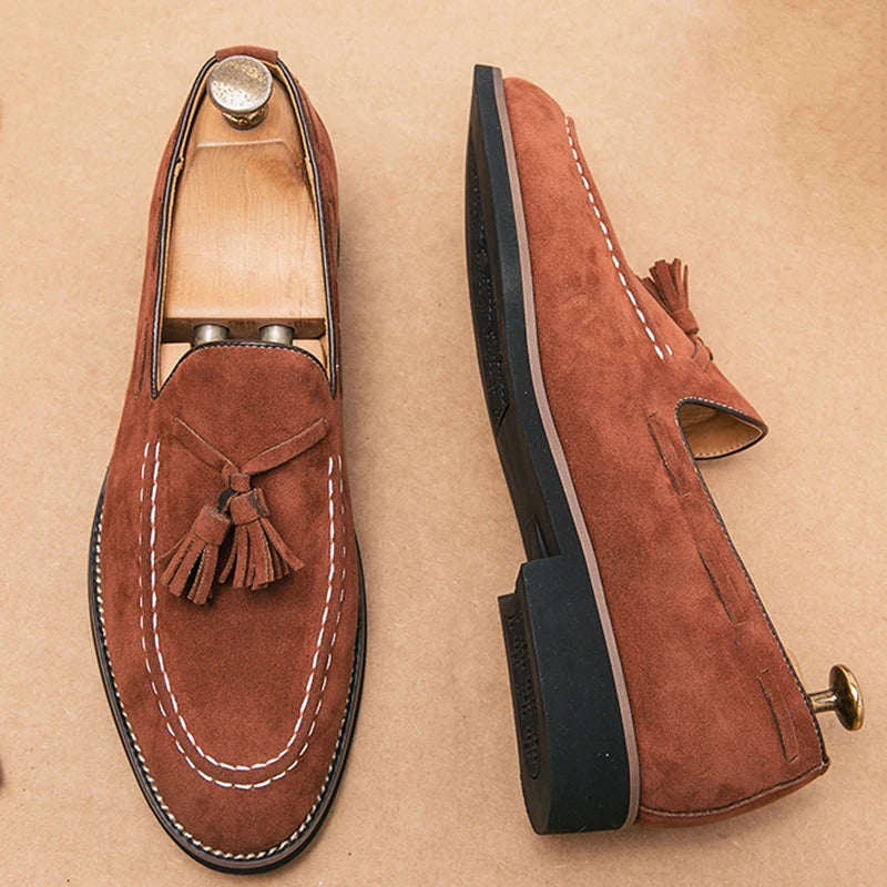 Belmont Tassel Suede Loafers - London Lake