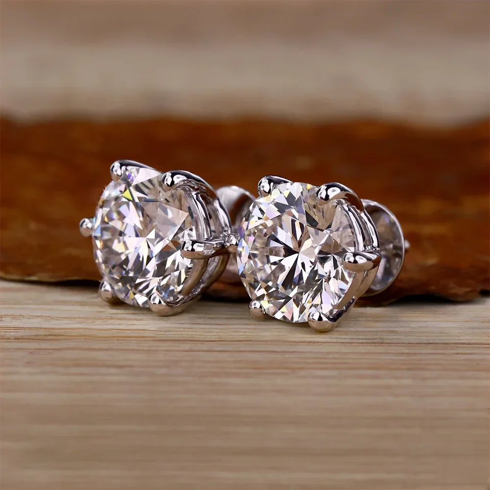 Lyra Glow Moissanite Studs - London Lake