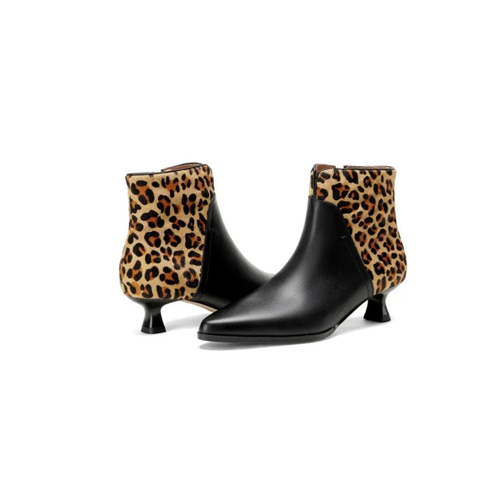 Leopard Whisper Leather Boots - London Lake