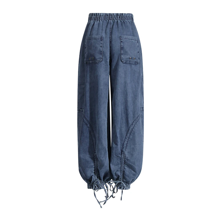 Ella Drawstring Cargo Jeans - London Lake