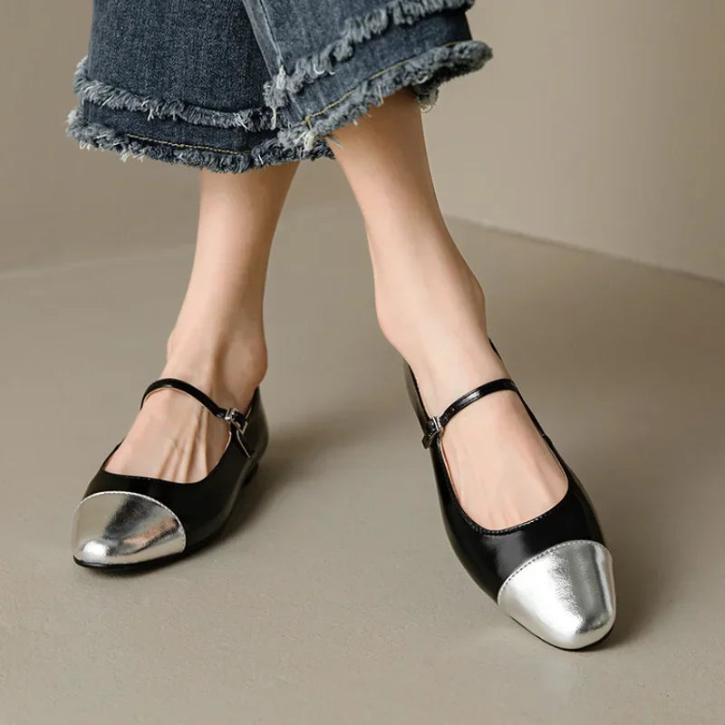 Margaux Genuine Leather Flats - London Lake
