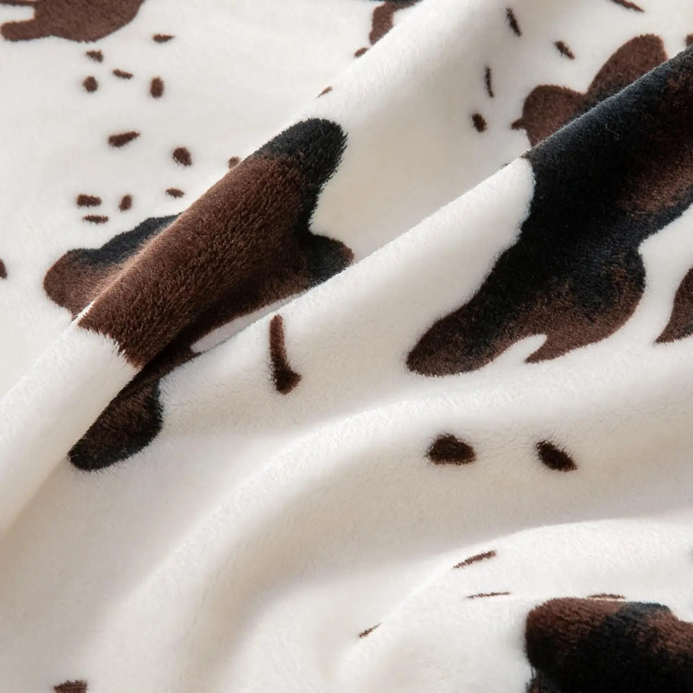 Frontier Cowprint Plush Blanket - London Lake