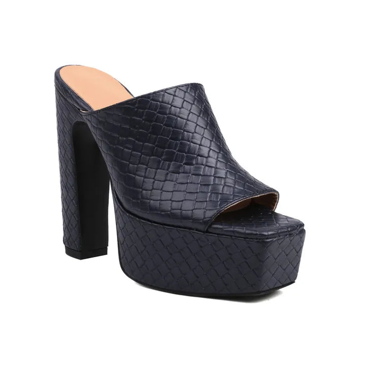Bianca Leather Platform Sandals - London Lake