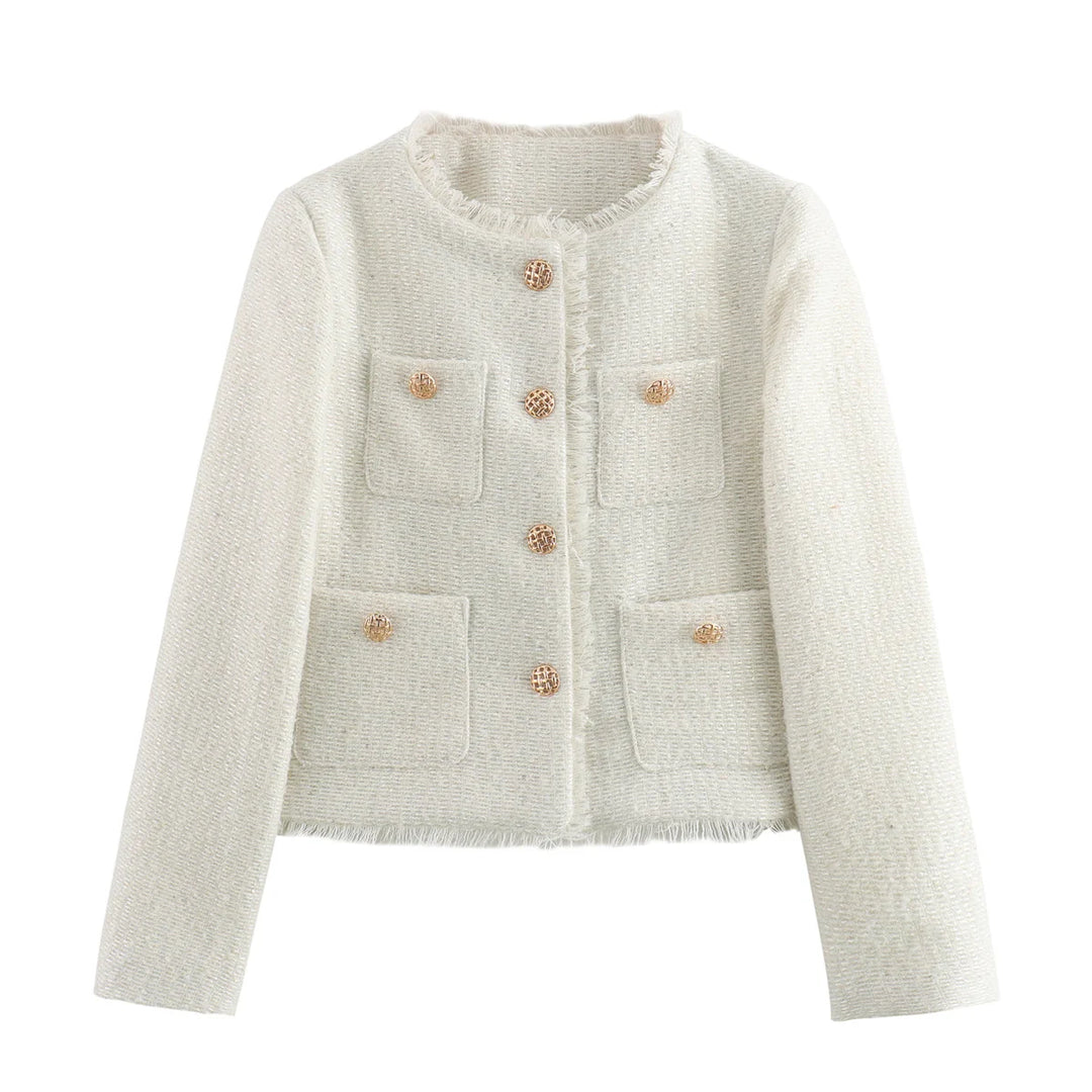 Montclair Crop Tweed Jacket - London Lake