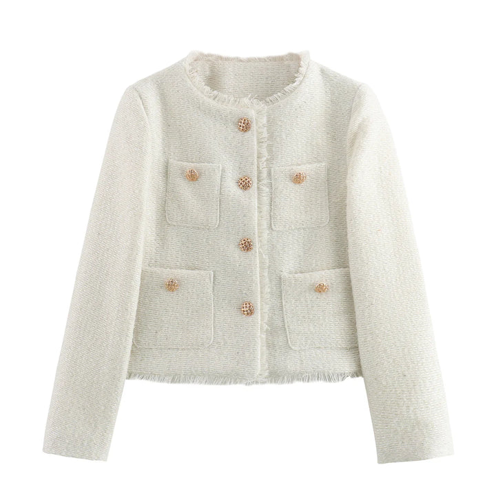 Montclair Crop Tweed Jacket - London Lake