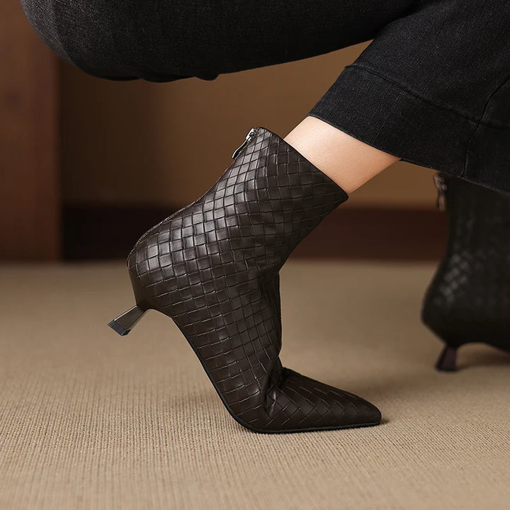 Milano Woven Ankle Boots - London Lake