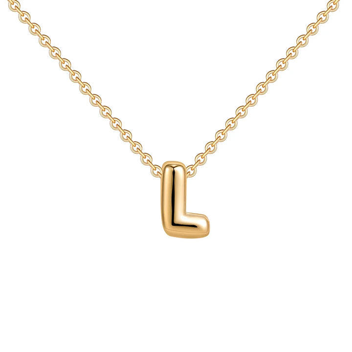 Initial Bubble Charm Necklace - London Lake