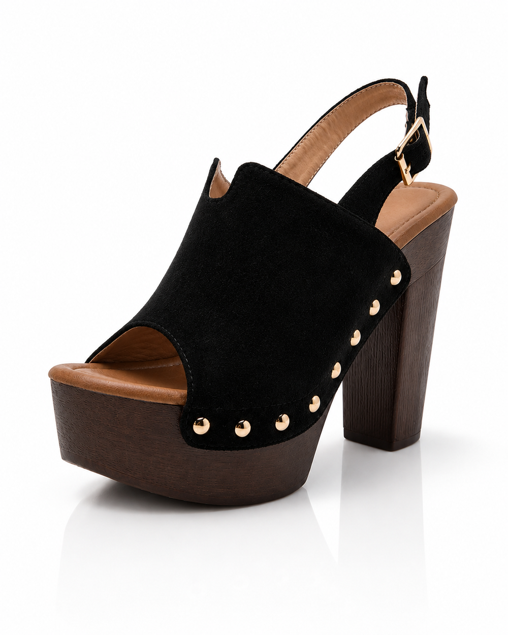 Sienna Studded Platform Slingback - London Lake