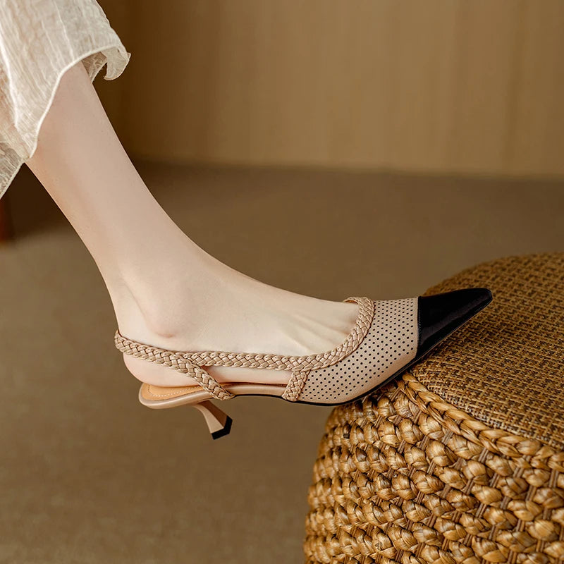 Genuine Leather Kitten Heels - London Lake