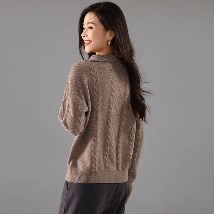 The Marlowe Zip Cashmere Sweater - London Lake
