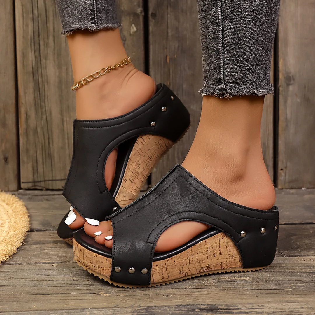 Rustic Stud Wedges - London Lake