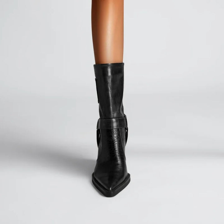 Westline Buckle Ankle Boots - London Lake