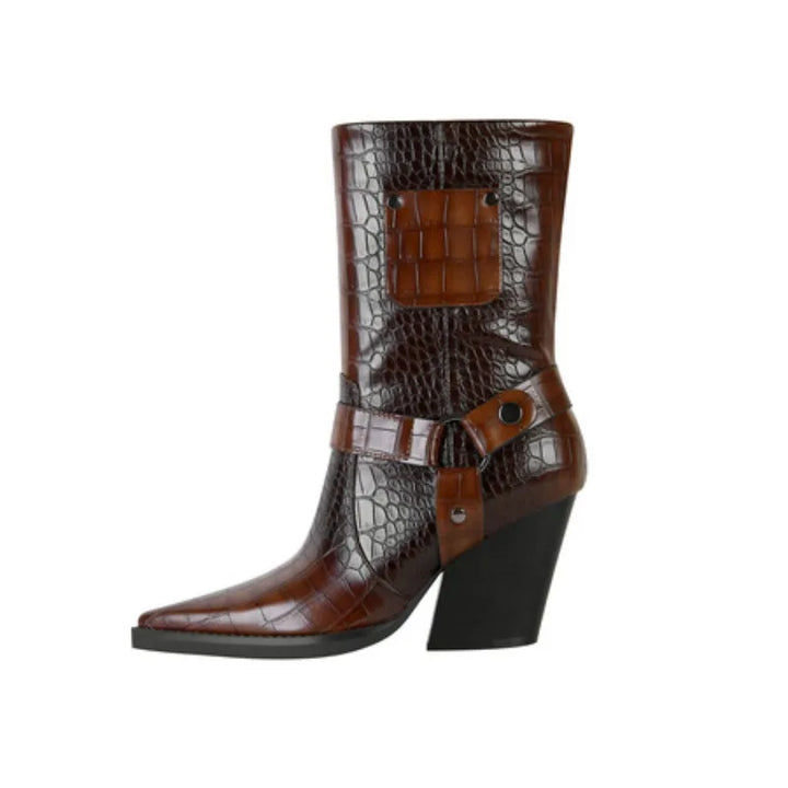 Westline Buckle Ankle Boots - London Lake