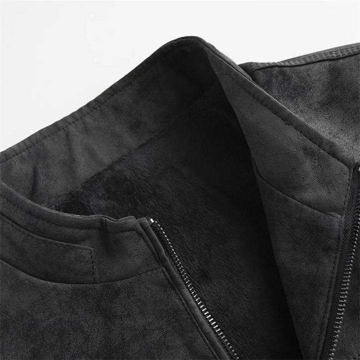 Harlow Fleece-Lined Leather Jacket - London Lake