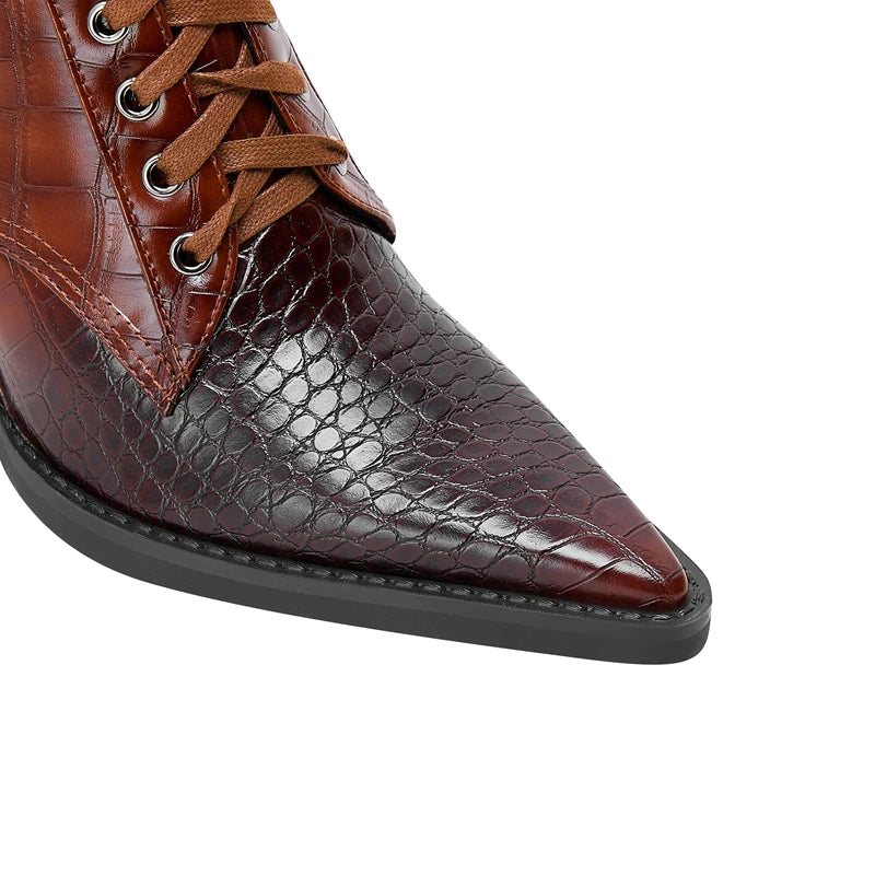 Westline Lace-Up Leather Boots - London Lake