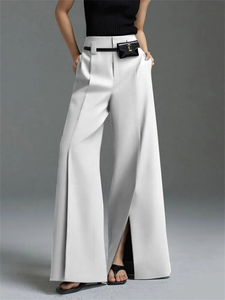 Leona High-Waisted Pleat Trousers - London Lake