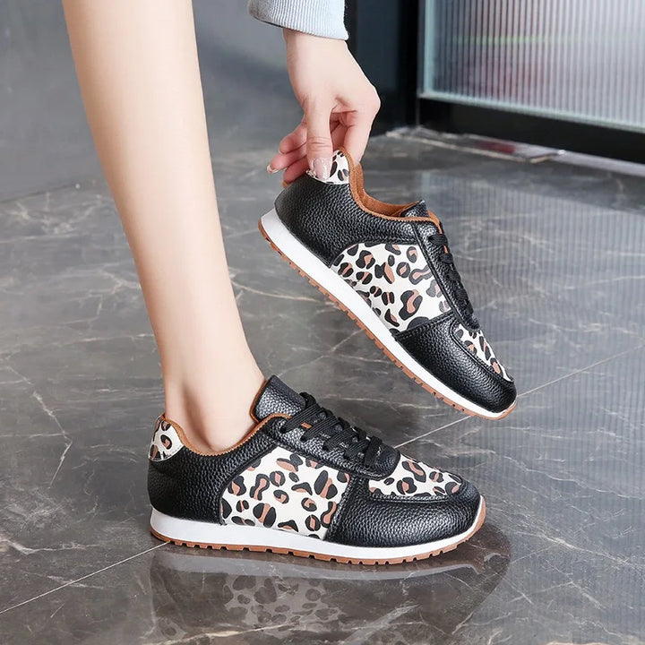 Leopard Print Leather Sneakers - London Lake