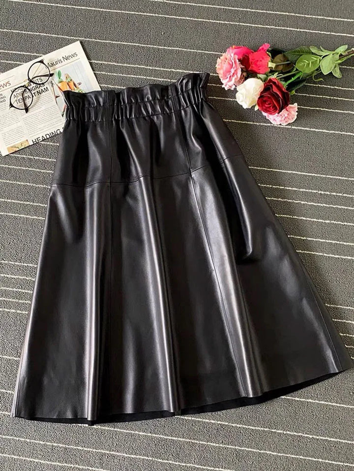 Midi Genuine Leather Skirt - London Lake