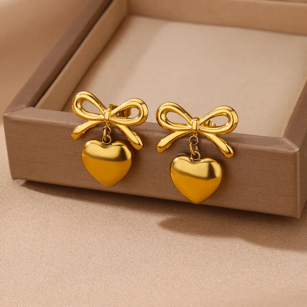 Belle Drop Gold Earrings - London Lake